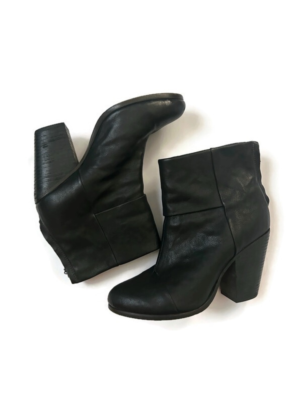 rag & bone Black Leather Ankle Booties
